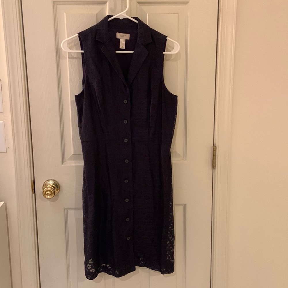 Loft size 4, sleeveless eyelet dress, EUC